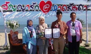 ปัตตานี จัดกิจกรรมจดทะเบียนสมรส"Nongchik In Love สัญญารัก ณ หาดรัชดา"เนื่องในโอกาสวันแห่งความรัก