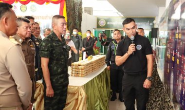 สามฝ่ายแถลงผลจับกุมขบวนการค้ายาเสพติดรายสำคัญในพื้นที่จังหวัดชายแดนภาค ปีงบประมาณ 2566