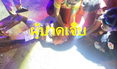 ระทึก!กระบะซิ่งเฉียวชนสามพ่วงข้างทางบาดเจ็บศีรษะแตก