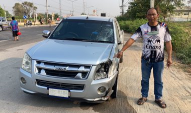 สลด!หนุ่มซิ่งกระบะพุ่งเสยจยย.ตาวัย 80 ปีเจ็บสาหัสขาเกือบขาด