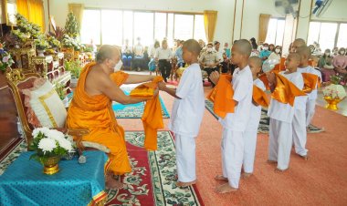 เทศบาลตำบลบางปู จัดโครงการบรรพชาสามเณรภาคฤดูร้อน