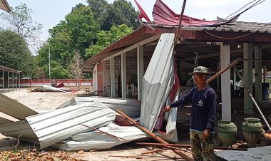 พายุฤดูร้อนถล่มโคราชบ้านเรือนนับร้อยหลังพังพินาศ จังหวัดเร่งสำรวจความเสียหาย