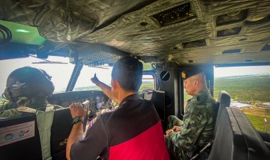 ผบ.ฉก.นราธิวาสขึ้นฮ.บินลาดตระเวนทางกาศยกระดับบูรณาการคุมเข้มป้องกันไฟป่าทุกมิติ