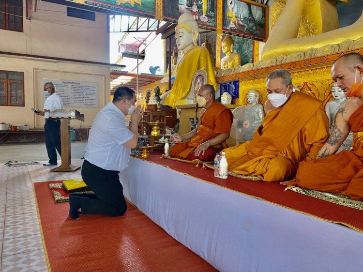 "นายกเคี้ยง คนบ้านเฮา" ประธานจุดธูป=เทียนธรรม งานฌาปนกิจศพ "คุณราเชนทร์ ผิวอ่อน"