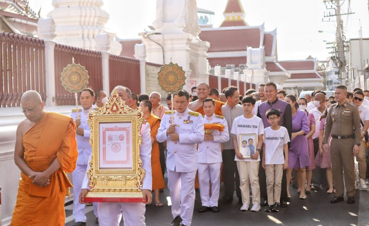 ปลัดมท.นำพุทธศาสนิกชนประกอบพิธีฉลองสมณศักดิ์พระครูสัญญาบัตร “พระครูโฆสาภิวัฒน์-พระครูสุภัทรธรรมโฆษิต”