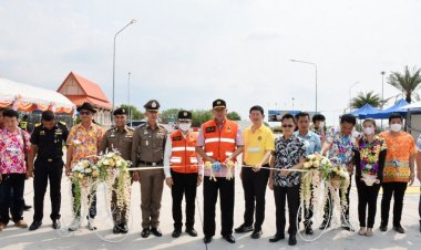 ผู้ว่าฯชลบุรีเปิดศูนย์ลดอุบัติเหตุทางถนนและอำนวยความสะดวกประชาชนช่วงเทศกาลสงกรานต์