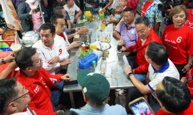 แม่ค้าเรียกลั่นตลาด ท่านนายกฯเศรษฐา สภากาแฟแซวนั่งเก้าอี้ ‘แม้ว-ปู’