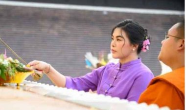 "มาดามหยก” ประธานที่ปรึกษาพรรครวมแผ่นดิน เข้าร่วมพิธีมังคลาภิเษกสมโภชน้ำสรงพระธาตุ วัดยางกวง จ.เชียงใหม่