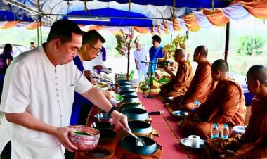 "อดีตนายกเคี้ยง" เบอร์ 8. พรรคพลังปรัชารัฐ...ร่วมงานทำบุญ พิธีเปิด"สะพานข้ามน้ำลำห้วยแม่ละเมา"