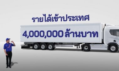 คลิป “รถบรรทุก” รวมไทยสร้างชาติ      ขนเงิน4ล้านล้านมาส่งหน้าประตูบ้าน