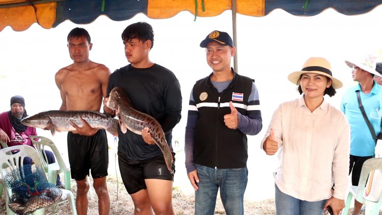 ประมงพิจิตรเปิดงานแข่งทอดแหจับปลานำเงินรายได้ทำสาธารณะกุศลในชุมชน