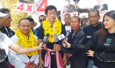 เลขาธิการพรรคเสรีรวมไทยลงพื้นที่อำนาจเจริญ  อ้อนขอคะแนนชาวบ้านตามชนบท