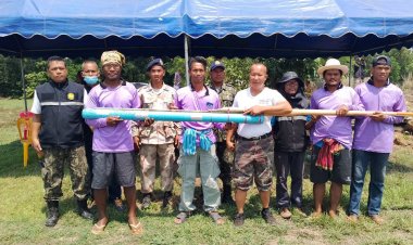 ปลัดอำเภอศรีรัตนะ ลงพื้นที่รักษาความสงบในงานสืบสานประเพณีบุญบั้งไฟ ที่ตำบลสะพุง