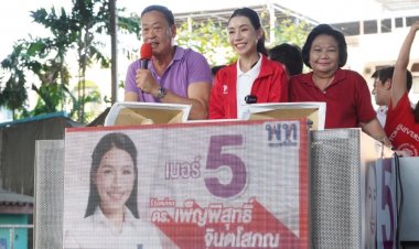 "เศรษฐา"ลุยหาเสียงช่วย"เพ็ญพิสุทธิ์" อ้อนคนยานนาวาเลือกเพื่อไทย ส่ง 3 ป.กลับบ้าน