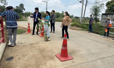 นอภ.แม่สอด สั่ง จนท.ลงพื้นที่ ตรวจสอบ กรณีฝนตกคอสะพาน คสล.ทรุด