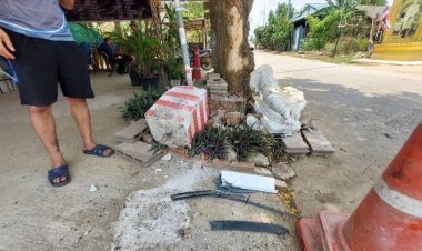 "ผู้ใหญ่หมี" โวยรถชนป้อม ชรบ.หมู่บ้าน นานร่วมเดือน ยังไม่มีความคืบหน้า