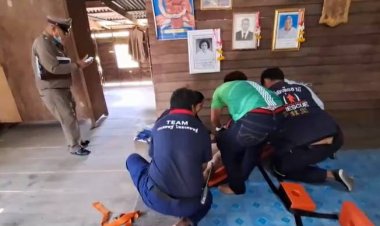 หนุ่มซิ่งจยย.มาไหว้รูปแม่อำลาก่อนควัก ปืน 9 ม.ม จ่อยิงขยับตัวเองนอนหายใจโรยริน