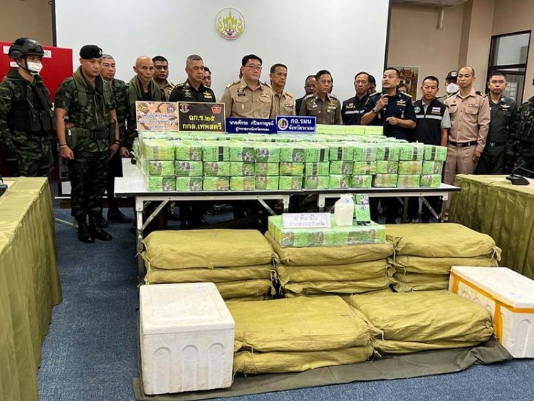 ตร.สกัดยึดเคตามีนล็อตมโหฬาร ซุกถุงชาเขียว ตะลึงค่ากว่า 2.8 พันล้านบาท