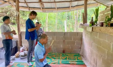 "ผู้ใหญ่หมี" พร้อมชาวบ้านชุมชนประปา บ้านหนองบัว สร้างความดีงาม ไหว้สักการะ หลักเมืองหมู่บ้าน