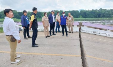 เร่งสร้างสะพานใหม่หลังปรับปรุงโรงสูบน้ำทำสะพานข้ามคลองชลประทาน บ้านห้วยทรายสองทรุดตัว