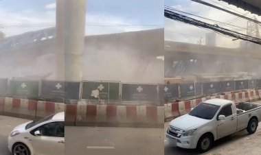 มันน่ากลัวมาก!เปิดคลิปนาทีระทึก สะพานข้ามแยกกำลังก่อสร้างย่านลาดกระบังพังถล่มดับ 1 บาดเจ็บอื้อ