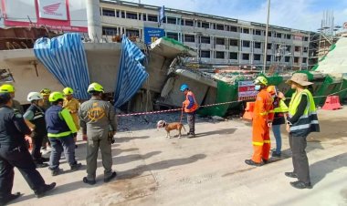 ปฏิบัติการใช้สุนัข K9 ค้นหาร่างผู้สูญหายใต้สะพานลาดกระบังพังถล่ม