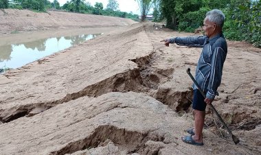 ชาวบ้านเมืองนาดีร้องกรมเจ้าท่าระงับโครงการขุดลอกแควหนุมานตลิ่งกัดเซาะพังทรุด