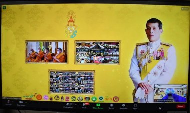 ผู้ว่าฯชลบุรี นำขรก.เจริญพระพุทธมนต์ และปฏิบัติธรรม เพื่อถวายพระพรชัยมงคลในหลวง ร.10ผ่านออนไลน์ระบบซูม