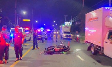 หนุ่มใหญ่ซิ่งบิ๊กไบค์ถูกเก๋งกลับรถตัดหน้าพุ่งชนกลางลำดับสยองคาที่