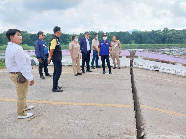 เร่งสร้างสะพานใหม่หลังปรับปรุงโรงสูบน้ำทำสะพานข้ามคลองชลประทาน บ้านห้วยทรายสองทรุดตัว