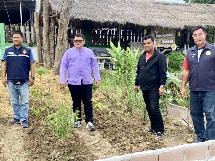 “ผู้ใหญ่หมี แม่สอด” ต้อนรับ ปลัดโจ้ย=กำนันวัช ลงพื้นที่ศึกษา ดูงานแปลงผัก ซอยนี้มีรัก พืชสวนครัวรอบรั้วกินได้