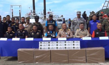 ทัพเรือภาคที่สกัดจับกุมแก๊งขนบุหรี่เถื่อนล็อตใหญ่ ยึดของกลางกว่า 31 ล้านบาท