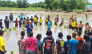 "นาดี"ระเบิดศึกกีฬาเฮฮาสนั่นทุ่งแข่ง"ชักเย่อในนาข้าว–จับปลาไหลในโคลน–ดำนาข้าว"สร้างเสียงหัวเราะ รอยยิ้มชุมชน