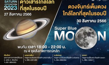 ห้ามพลาด!27 ส.ค.ชม 2 ปรากฏการณ์ดาราศาสตรร์ครั้งสำคัญ ดาวเสาร์-ดวงจันทร์เต็มดวงใกล้โลกมากที่สุดในรอบปี