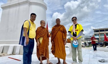 "พระอาจารย์เชาว์"นำเข้าหินอ่อนจากเมียนมาปูรอบองค์ฐานฯพระบรมรูปสมเด็จพระเจ้าตากแต่ยังขาดงบอีกมาก
