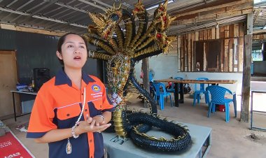 สุดปังไม่หยุด!สาวโคราชทุ่มงบกว่า 3 แสนสร้าง"พญานาคราช 9 เศียร"สักการะบูชาบันดาลโชคลาภหลังถูกหวยต่อเนื่อง