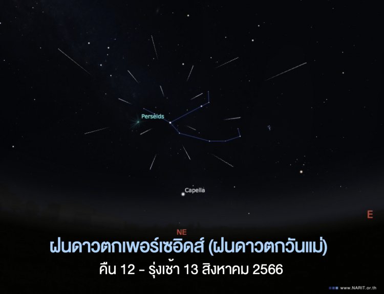 ชมปรากฏการณ์ดาราศาสตร์ฝนดาวตกวันแม่ คืนวันแม่ 12 สิงหาคม จนถึงรุ่งเช้าวันที่ 13 สิงหาคม 2562