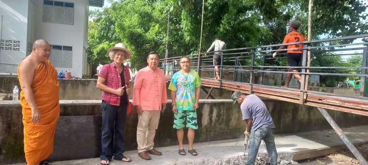 ทน.แม่สอด เร่งสร้างสะพานคอนกรีต ข้ามลำห้วยแม่สอด หลังวัดมณีไพรสณฑ์