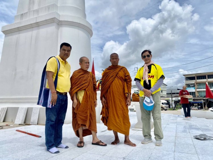 "พระอาจารย์เชาว์"นำเข้าหินอ่อนจากเมียนมาปูรอบองค์ฐานฯพระบรมรูปสมเด็จพระเจ้าตากแต่ยังขาดงบอีกมาก