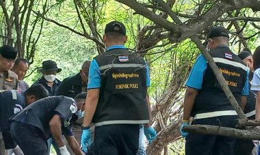 ฆ่าโหดหนุ่มนิรนาม สวมกุญแจมือ เผานั่งยาง อุ้มทิ้งศพเชิงเขาหินกลิ้งลพบุรี