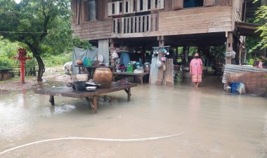 คนท้ายเขื่อนสำลักน้ำ!ชลประทานอำนาจเจริญระบายน้ำอ่างพุทธยานเอ่อท่วมบ้านเรือน-นาข้าวล่ม