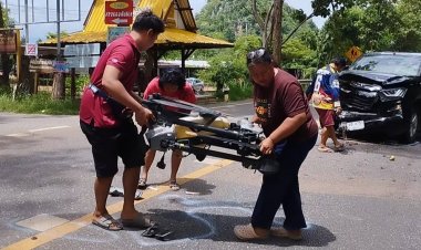 งานเข้ารับวันเกิด!หนุ่มใหญ่เมาแล้วขับพุ่งเสยท้ายกระบะ"โดรน"กว่า4แสนร่วงตกกลางถนนพังยับ