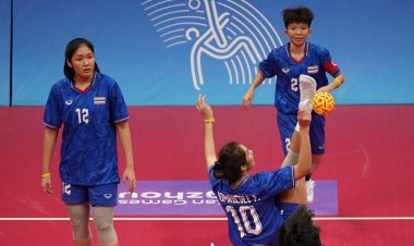 เซปักตะกร้อ"สาวไทย"ไล่ฟาดชนะ"เกาหลีใต้"คว้าทองเอเชียนเกมส์