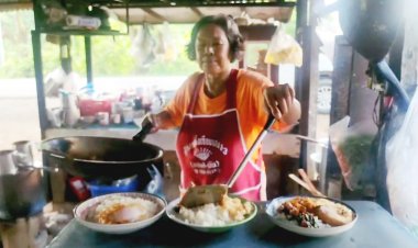 อร่อยริมทาง 'เอ็นเนื้อตุ๋นผัดกระเพรา'ร้านป้าแหม่มใต้ต้นฉำฉาหน้าวัดน้ำโจนใต้พิจิตร