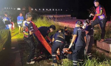 สยอง!หนุ่มซิ่งจยย.พุ่งชนเสาคอนกรีตหน้าอกเป็นแผลจนเห็นหัวใจ