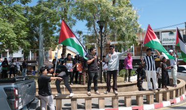 “โบกธง”แสดงพลังศรัทธาชาวไทยมุสลิม 3 จว.ชายแดนใต้ ยุติความรุนแรงในปาเลสไตน์