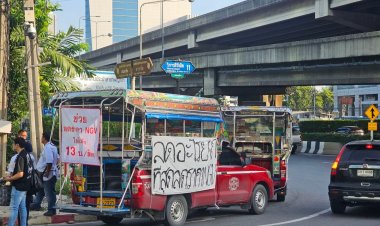 ม็อบรถโดยสารตบเท้าบุกกระทรวงพลังงาน ร้องลดราคา NGV