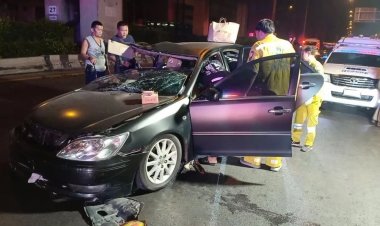 นิสิตสาวป.โทจุฬาฯซิ่งแคมรี่เสียหลักชนตอม่อสะพานลอยฟ้าดับคาซากรถ