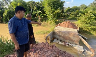 ชาวบ้าน 2 ตำบลเมืองชัยภูมิสุดทนถูกขุดกอไผ่น้ำซัดถนนพัง 3 ปีไร้เหลียวแล