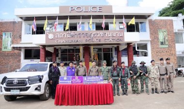 ตำรวจสภ.ชานุมานสกัดจับแก๊งลักลอบขนรถข้ามแดนส่งนายทุนลาว